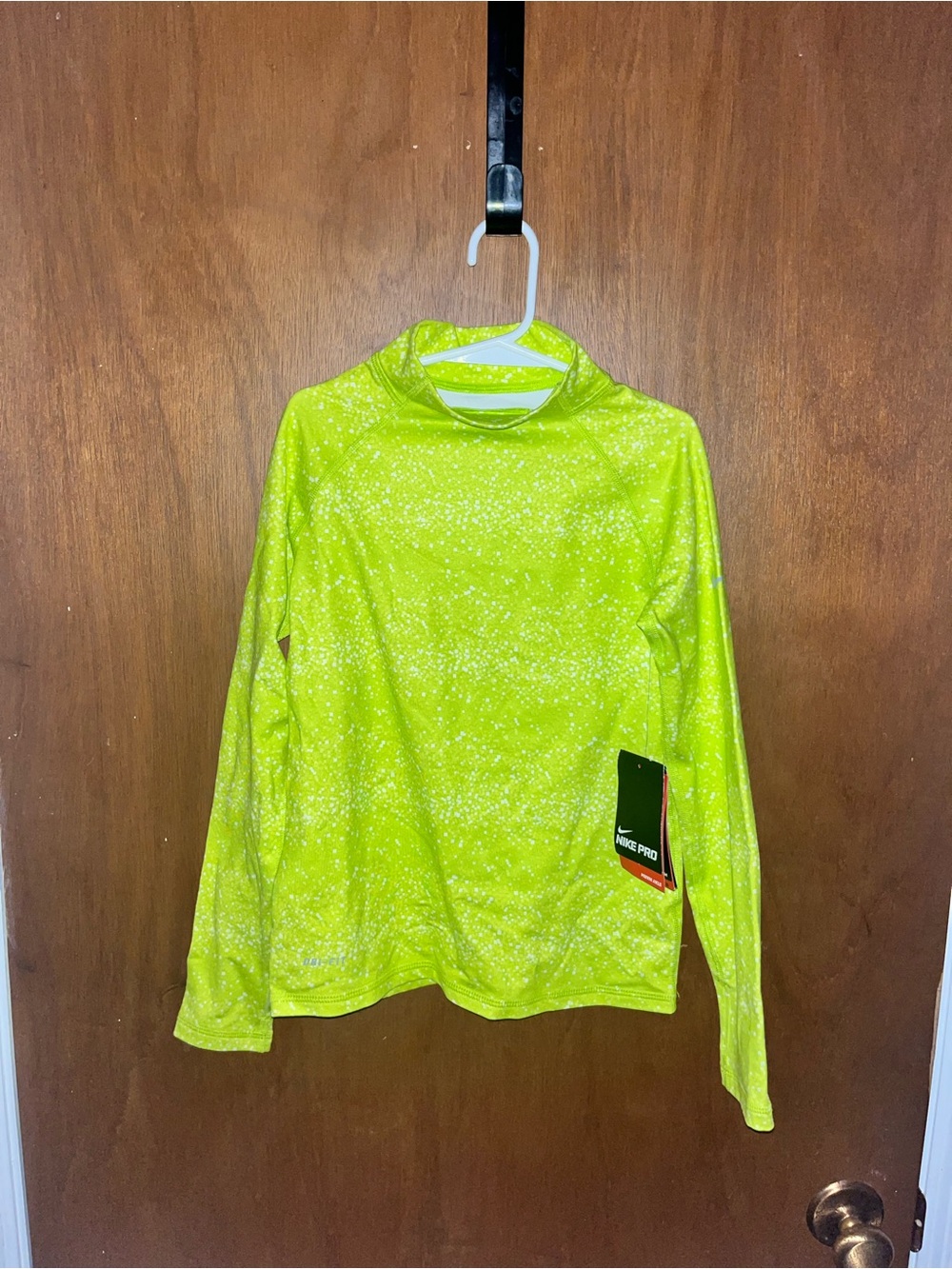 Girls Nike Pro Hyperwarm Fitted Mock Graphic Training Shirt Thermal 519008 333
